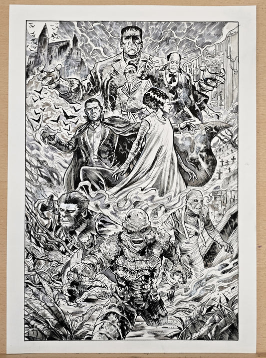 UNIVERSAL SIDESHOW PRINT - VINCENZO RICCARDI ORIGINAL ART