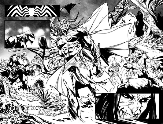 WEB OF CARNAGE #1  PAGES 10 & 11  ORIGNAL ART BY FRANCESCO MANNA