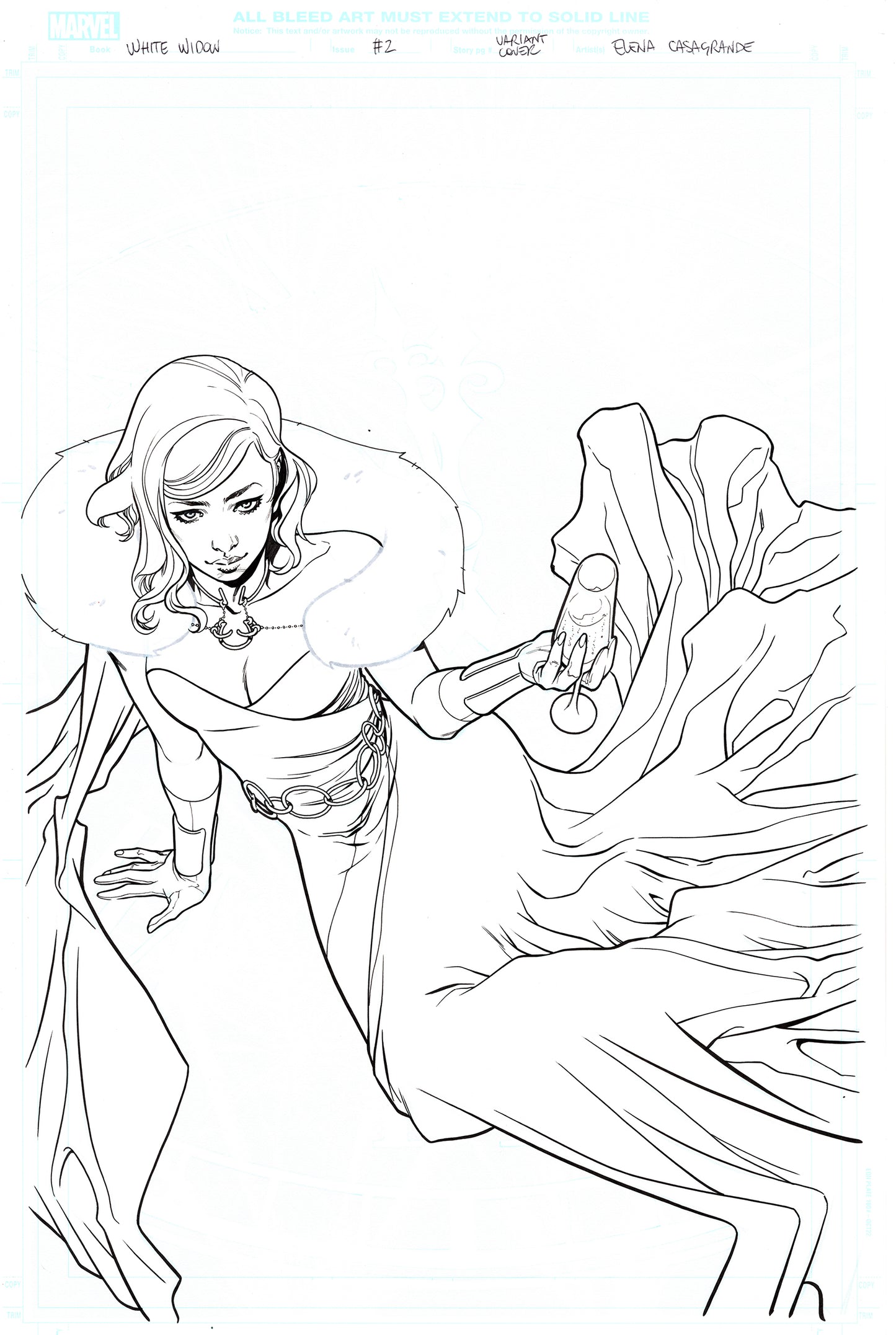 WHITE WIDOW  #2  ELENA CASAGRANDE ORIGINAL COVER ART