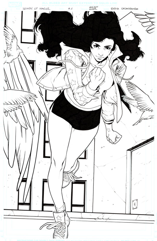 WOMEN OF MARVEL #1  ELENA CASAGRANDE ORIGINAL COVER ART