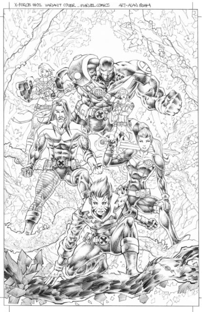 X-FORCE  #2  ALAN QUAH ORIGINAL COVER ART