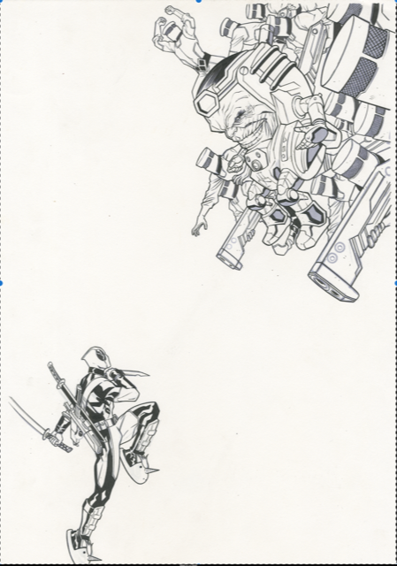 DEADPOOL #94  (TIME QUAKE VARIANT) ORIGINAL COVER ART BY DAVID MESSINA