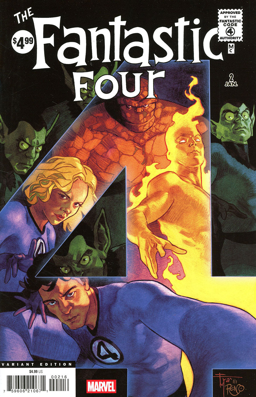 FANTASTIC FOUR  #2 FACSIMILE   FRANCESCO MOBILI ORIGINAL COVER ART