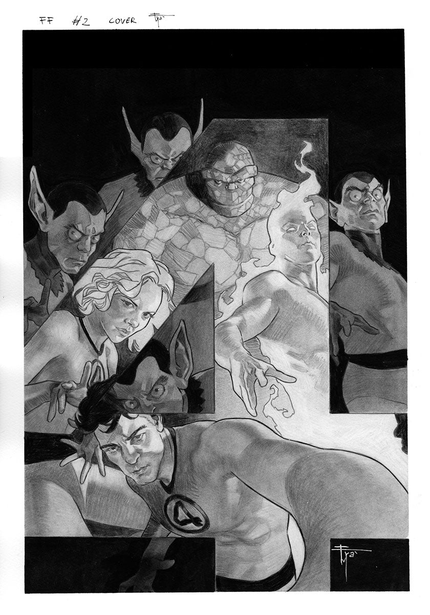 FANTASTIC FOUR  #2 FACSIMILE   FRANCESCO MOBILI ORIGINAL COVER ART