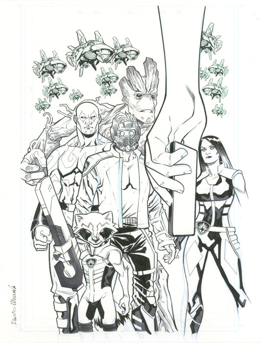 GUARDIANS OF THE GALAXY PROMO ILLUSTRATION PAGE  - ORIGINAL ART BY DAVID MESSINA