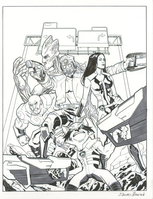 GUARDIANS OF THE GALAXY PROMO ILLUSTRATION PAGE 1 - ORIGINAL ART BY DAVID MESSINA