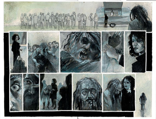 DEPARTMENT OF TRUTH #28  PAGE 12 & 13 DOUBLE PAGE SPLASH (MARTIN SIMMONDS ORIGINAL ART)