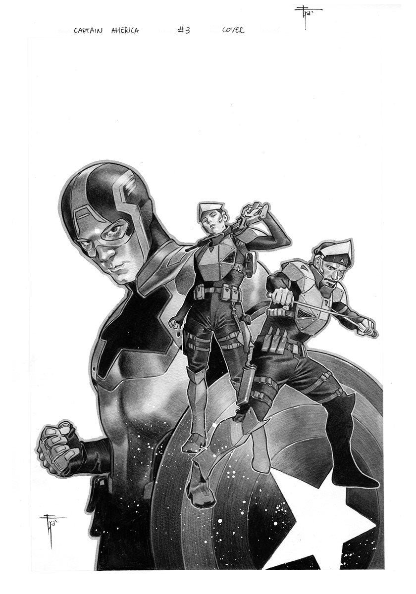 CAPTAIN AMERICA  #3  FRANCESCO MOBILI ORIGINAL COVER ART