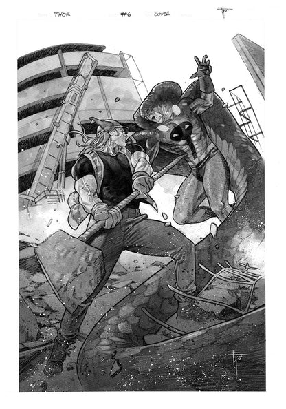 THOR  #6  FRANCESCO MOBILI ORIGINAL COVER ART