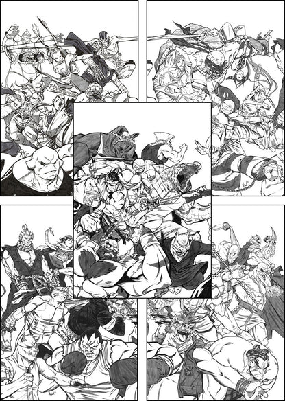 TMNT VS STREET FIGHTER #1-5 ORIGINAL COVER ART BY VINCENZO FEDERICI