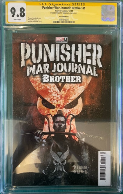 PUNISHER WAR JOURNAL BROTHER #1  CGC SS 9.8 SIGNED BY MARTIN SIMMONDS