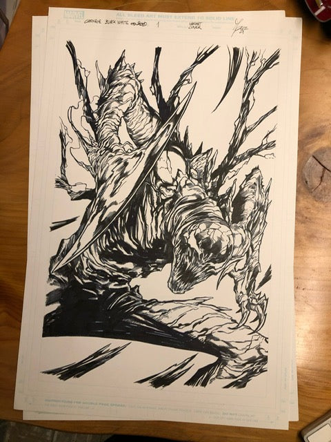 CARNAGE BLACK WHITE & BLOOD  #1 ORIGINAL COVER ART BY MARCO CHECCHETTO