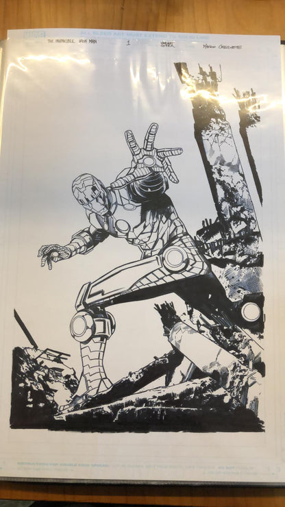 INVINCIBLE IRON MAN #1 ORIGINAL COVER ART BY MARCO CHECCHETTO