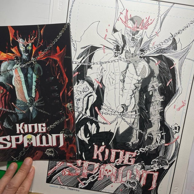 KING SPAWN #12 ORIGINAL COVER ART BY JAVI FERNANDEZ