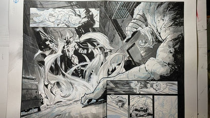 KING SPAWN #11 DOUBLE PAGE SPLASH PAGES 2 & 3 ORIGINAL ART BY JAVI FERNANDEZ