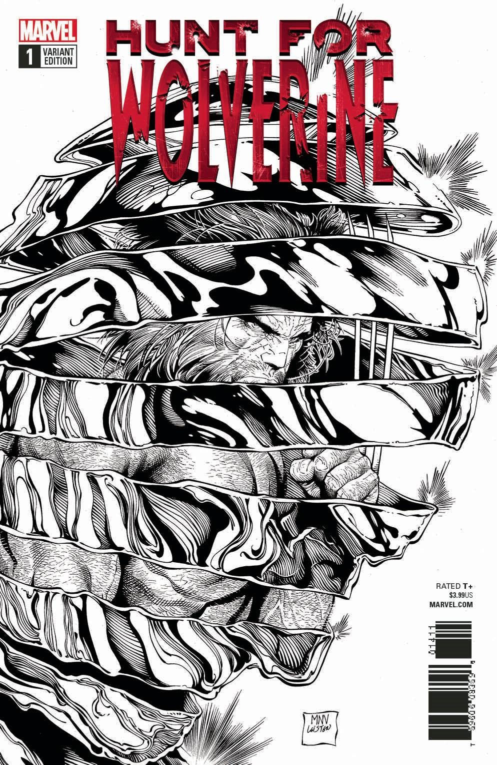 Hunt for Wolverine #1 McNiven 1:50 BW Ratio Variant