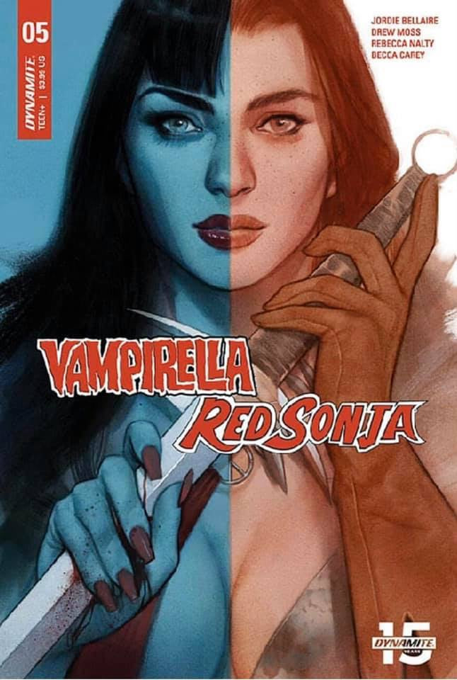 VAMPIRELLA RED SONJA #5 BEN OLIVER ORINAL COVER ART